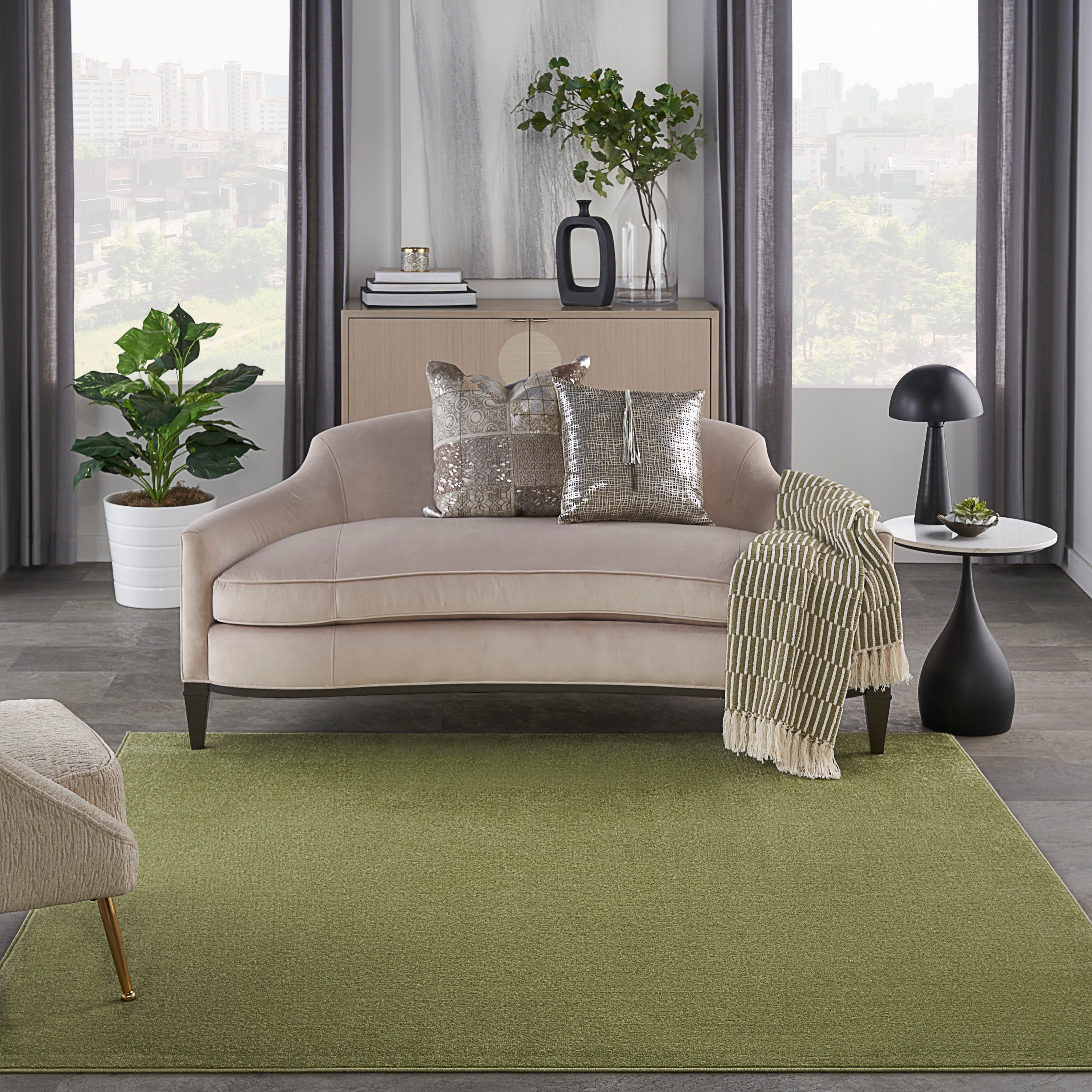 Nourison Modern Solid Indoor/Outdoor Area Rug