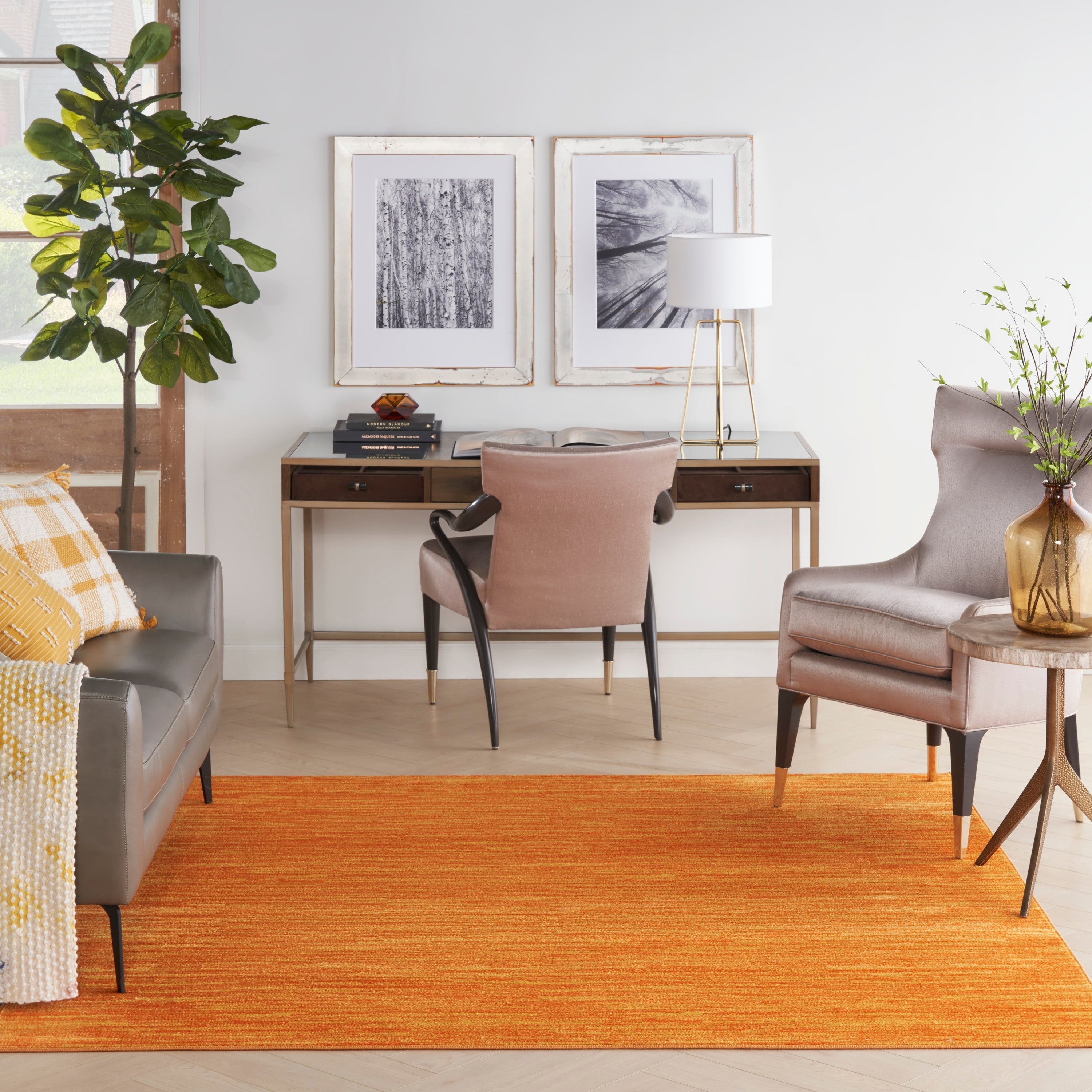 Nourison Modern Solid Indoor/Outdoor Area Rug