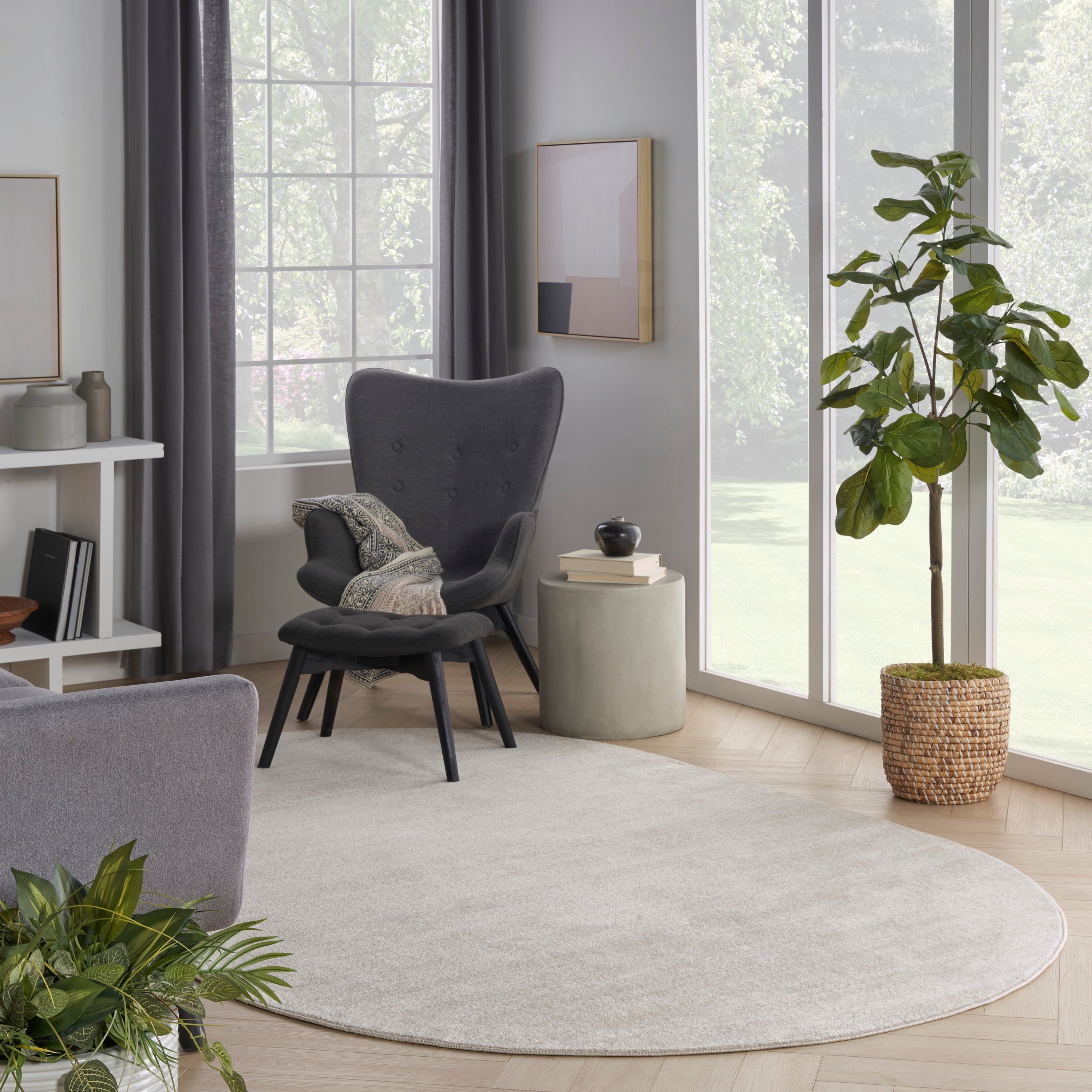 Nourison Modern Solid Indoor/Outdoor Area Rug