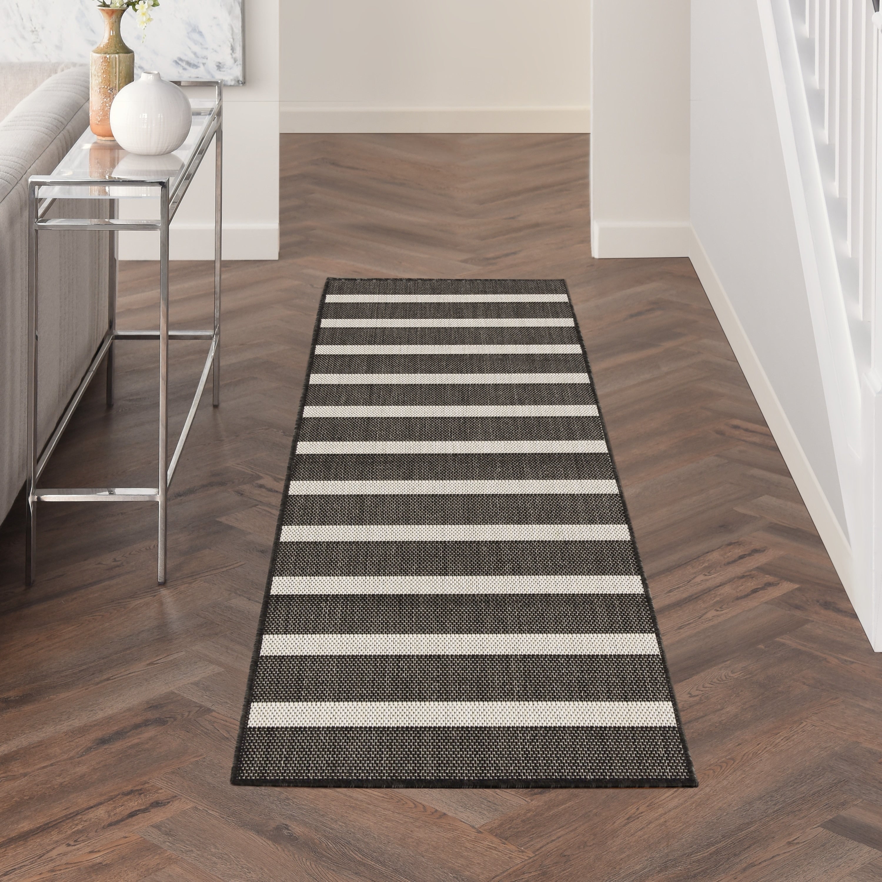 Nourison Selerno Indoor/Outdoor Striped Area Rug.