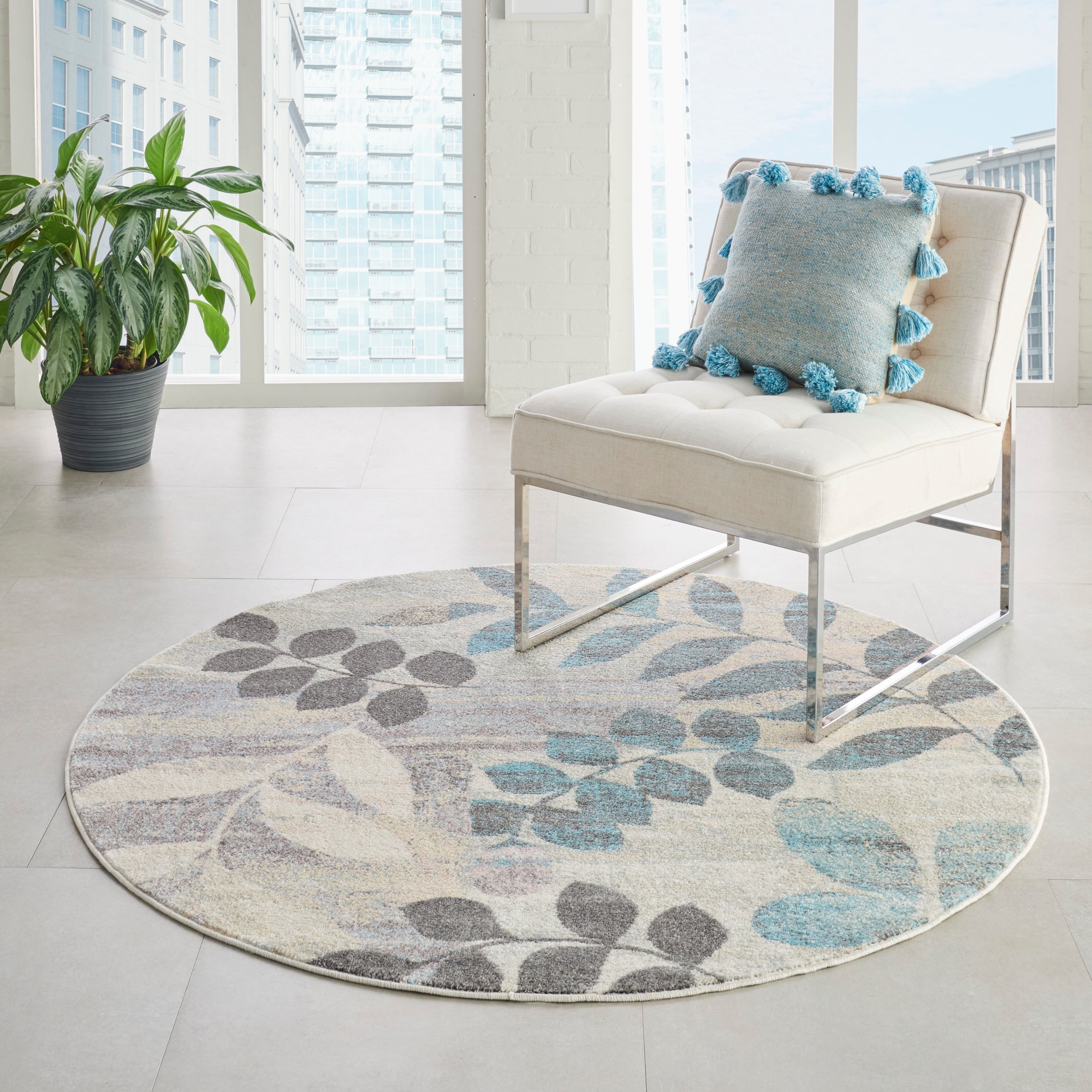 Nourison Tranquil Floral Leaves Area Rug