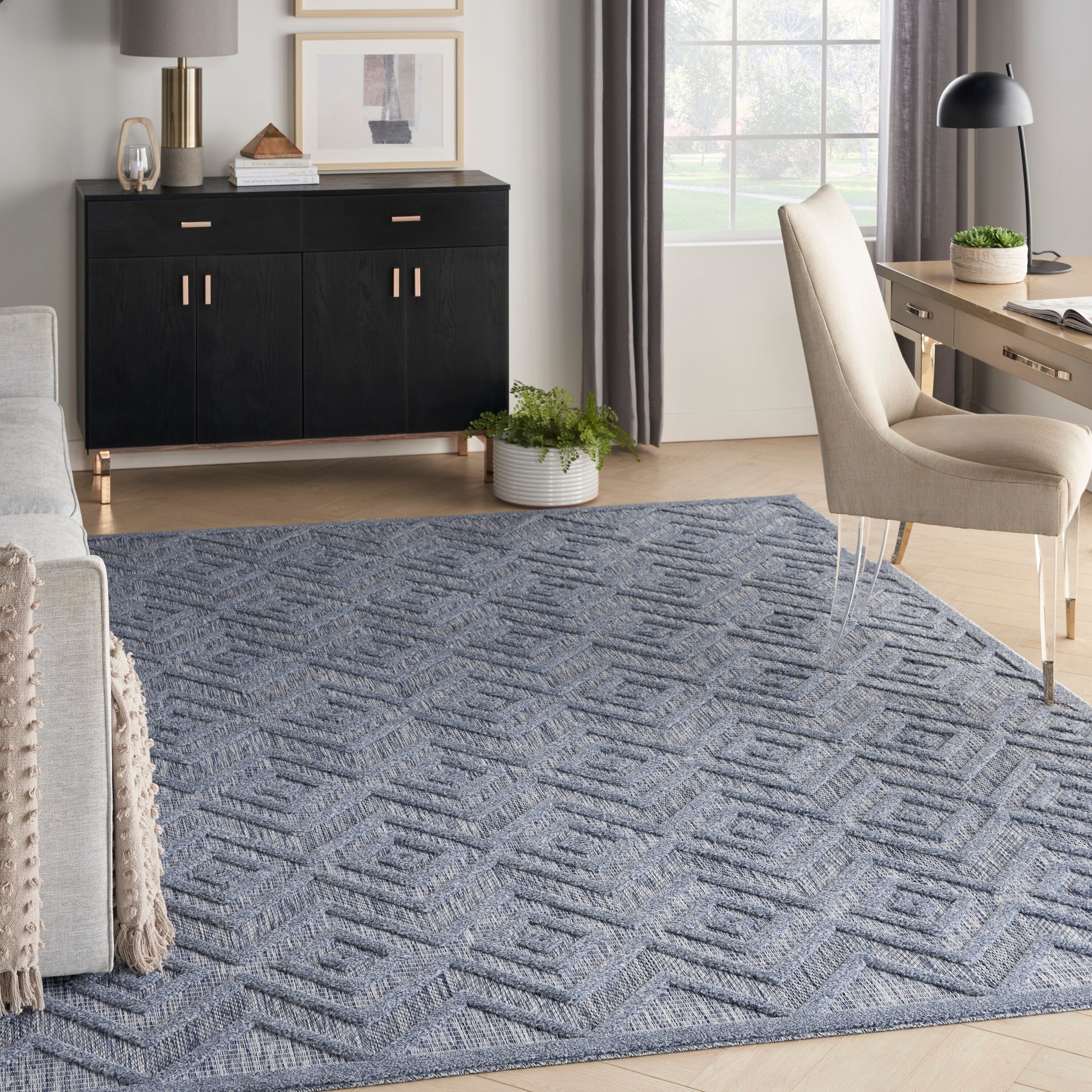 Nourison Versatile Indoor/Outdoor Geometric Flatweave Area Rug