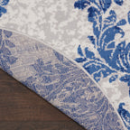 Nourison Whimsicle French Country Botanical Ivory Navy Area Rug