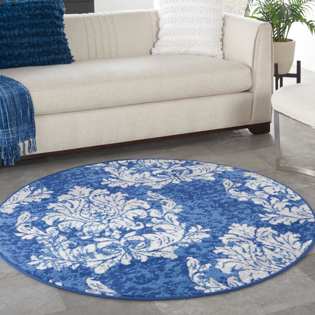 Nourison Whimsicle French Country Botanical Ivory Navy Area Rug