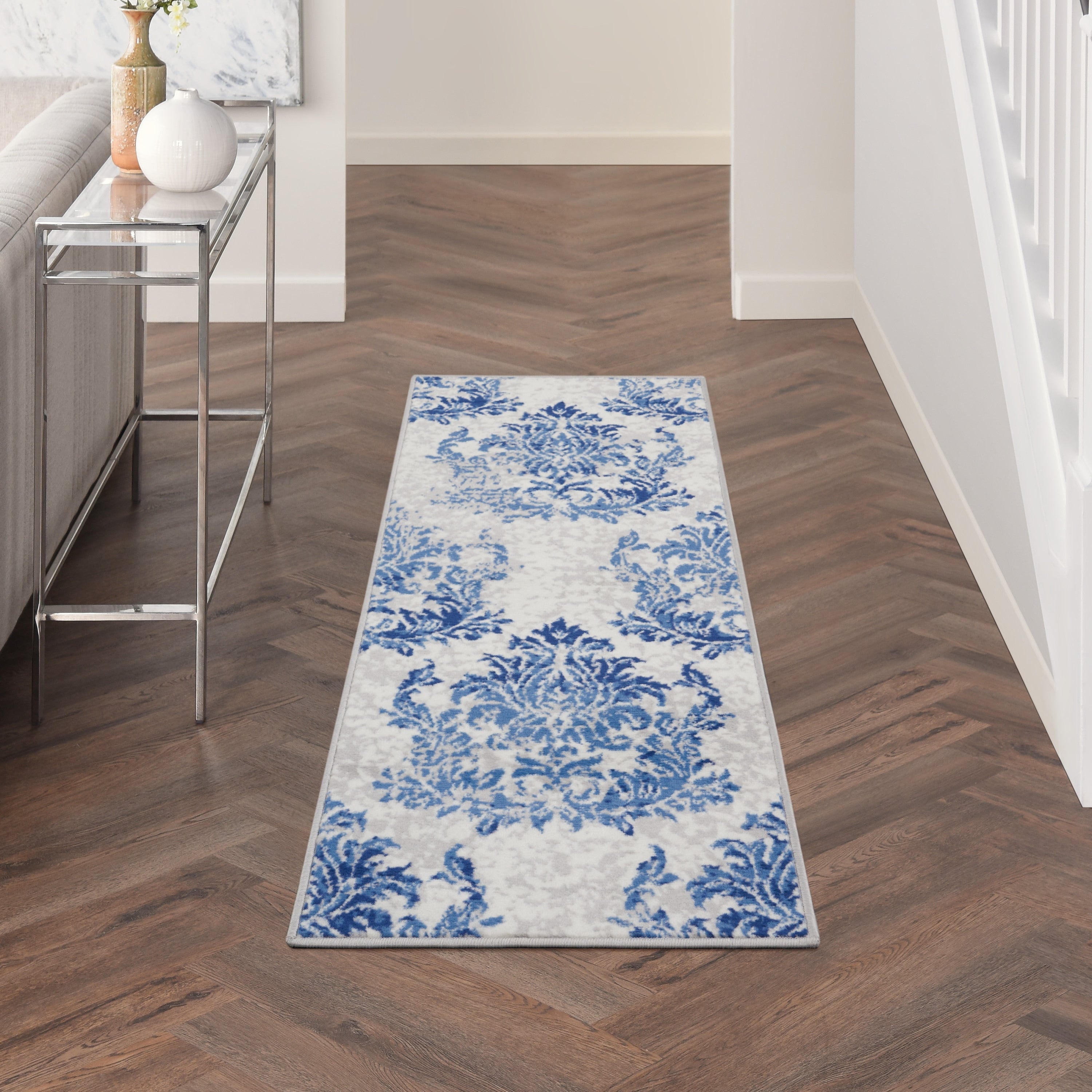 Nourison Whimsicle French Country Botanical Ivory Navy Area Rug