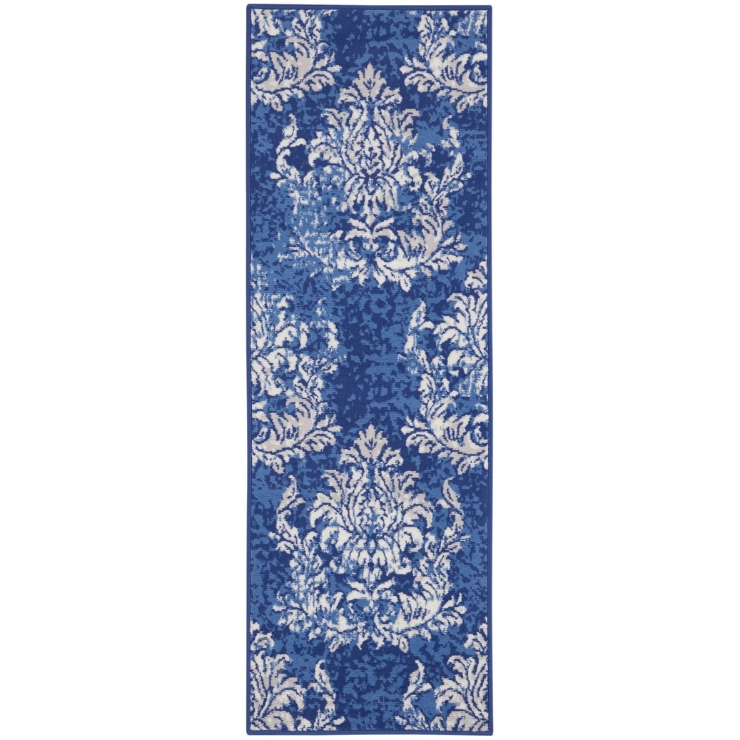 Nourison Whimsicle French Country Botanical Ivory Navy Area Rug