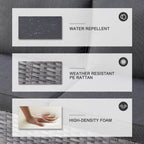 OVIOS 5-piece Patio Furniture Wicker Outdoor High-back Seating Set