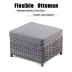 OVIOS 5-piece Patio Furniture Wicker Outdoor High-back Seating Set