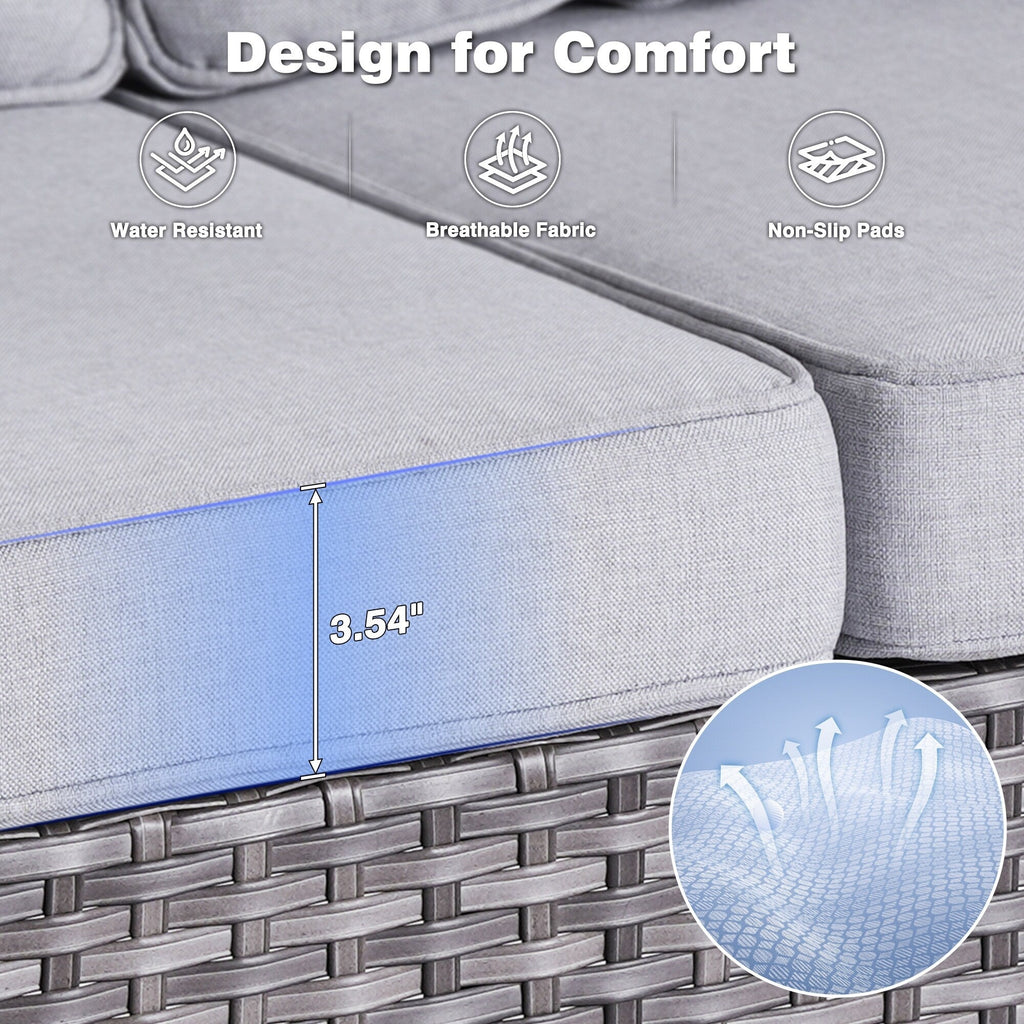 OVIOS 5-piece Patio Wicker High Back Conversation Set