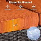 OVIOS 5-piece Patio Wicker High Back Conversation Set