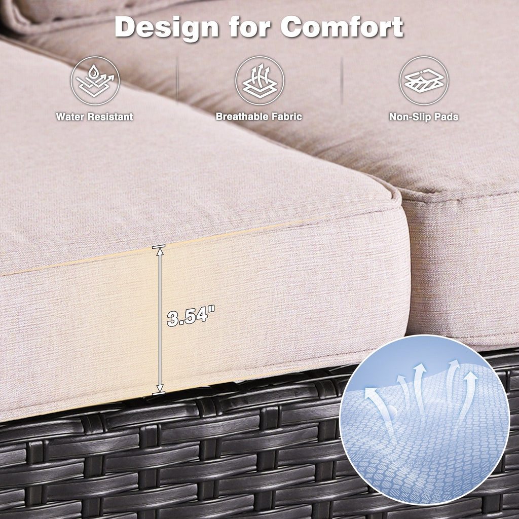 OVIOS 8-piece Patio Wicker Furniture Swivel Chair Set