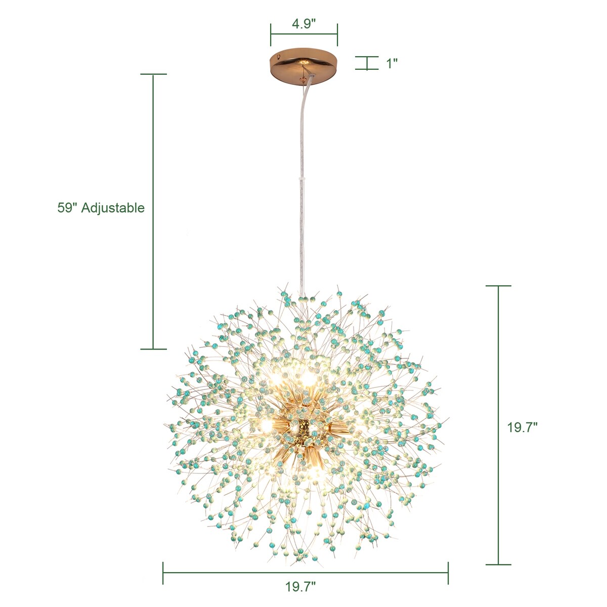 OYIPRO Modern Firework Sputnik Chandelier Crystal Pendant Lighting