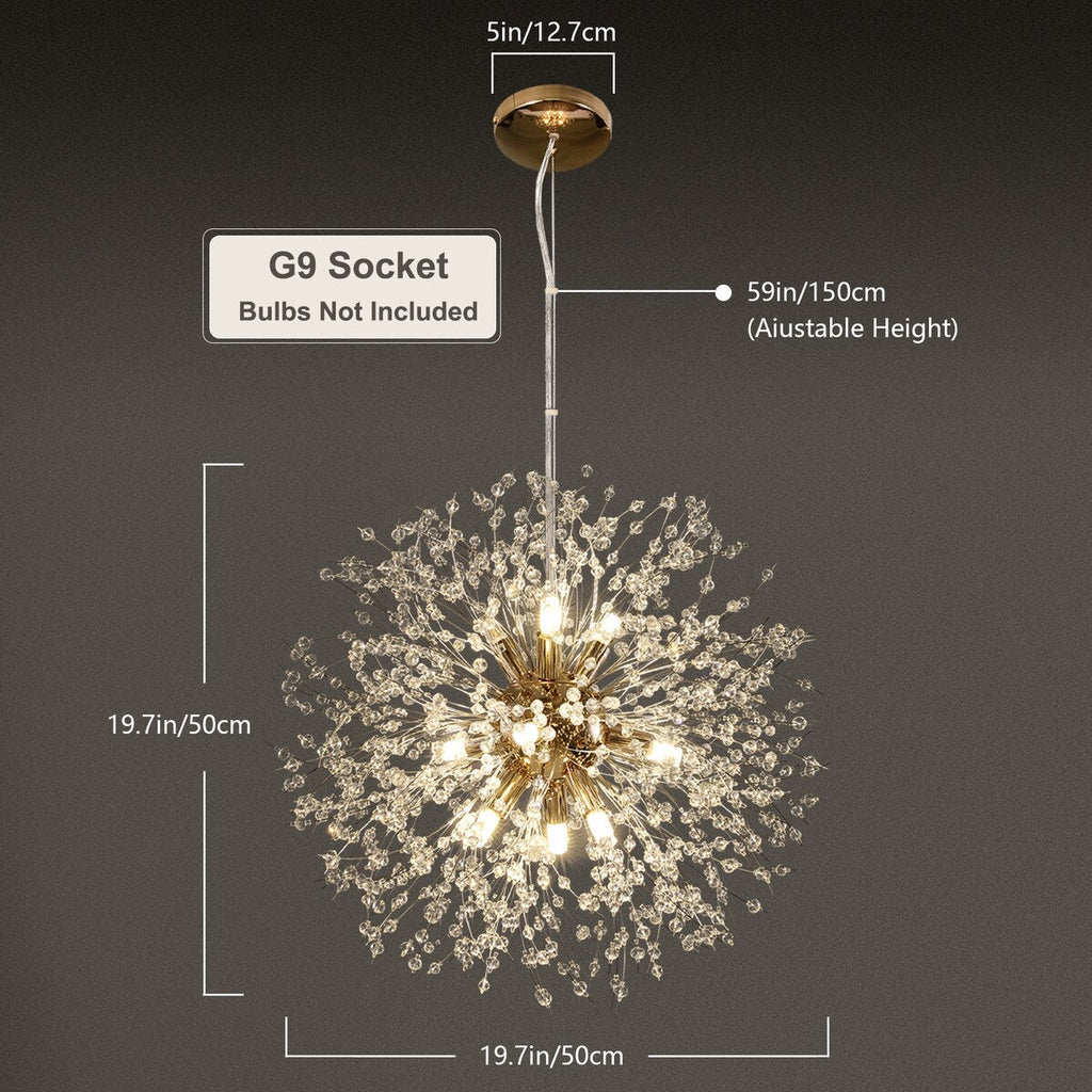 OYIPRO Modern Firework Sputnik Chandelier Crystal Pendant Lighting