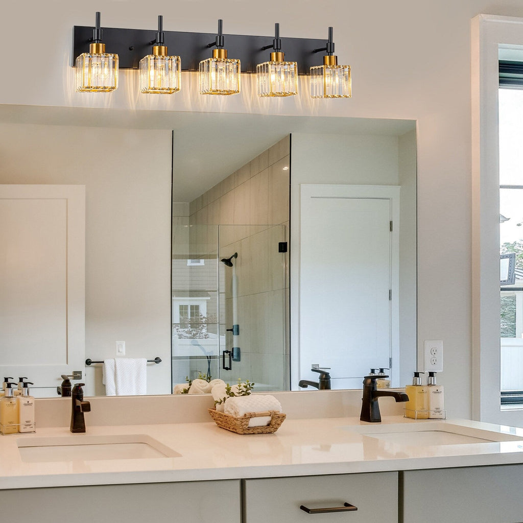 Ora Modern Dimmable Crystal Bathroom Light Fixtures Over Mirror Glam Vanity Lights