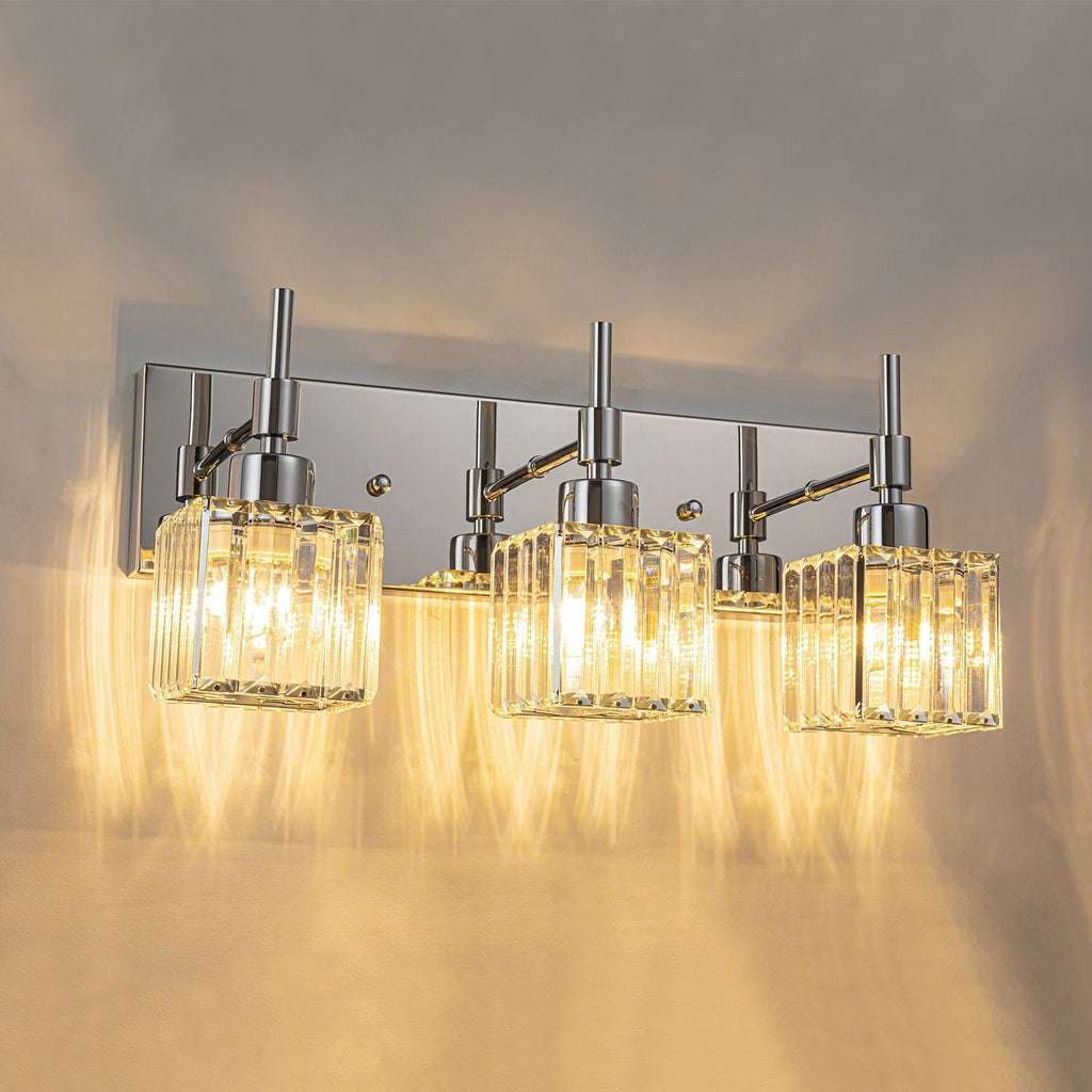 Ora Modern Dimmable Crystal Bathroom Light Fixtures Over Mirror Glam Vanity Lights