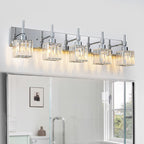 Ora Modern Dimmable Crystal Bathroom Light Fixtures Over Mirror Glam Vanity Lights