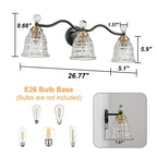 Ora Modern Dimmable Black Gold Bathroom Vanity Lights