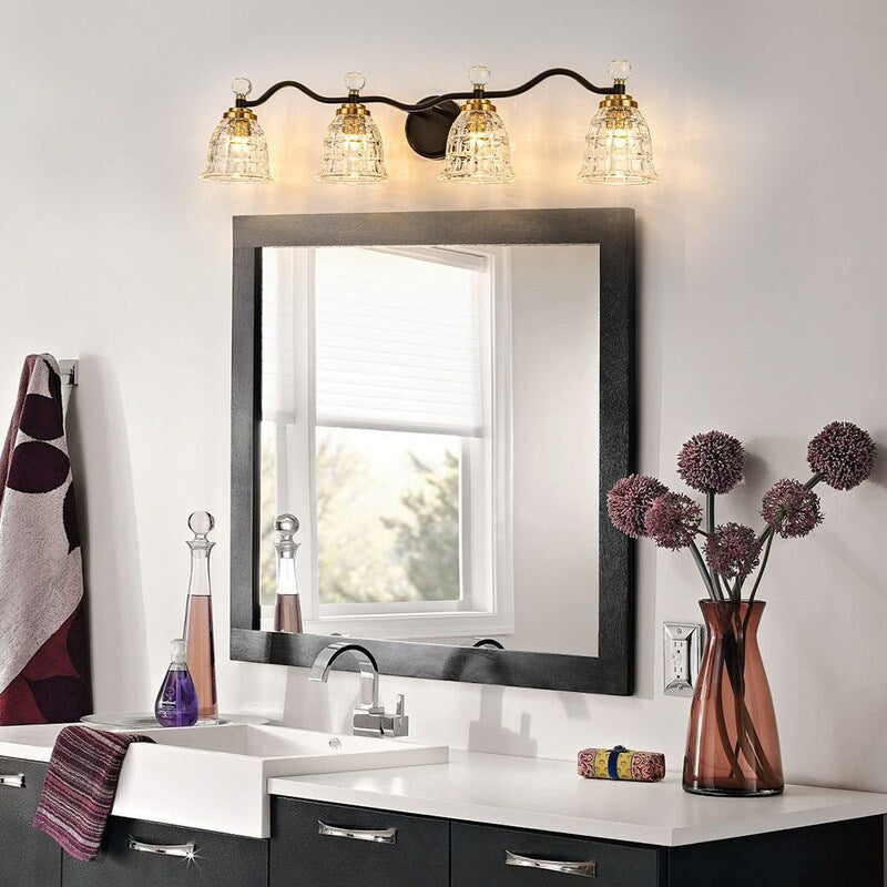 Ora Modern Dimmable Black Gold Bathroom Vanity Lights