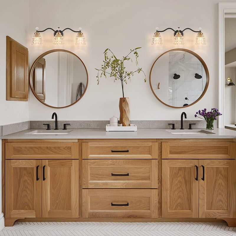 Ora Modern Dimmable Black Gold Bathroom Vanity Lights