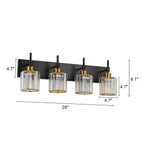 Modern Dimmable Crystal Bathroom Vanity Light Wall Sconces with Crystal Shades