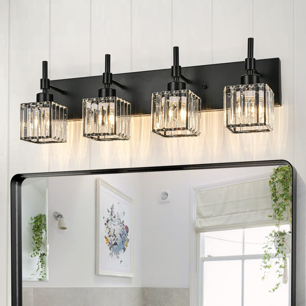 Ora Modern Dimmable Crystal Bathroom Light Fixtures Over Mirror Glam Vanity Lights