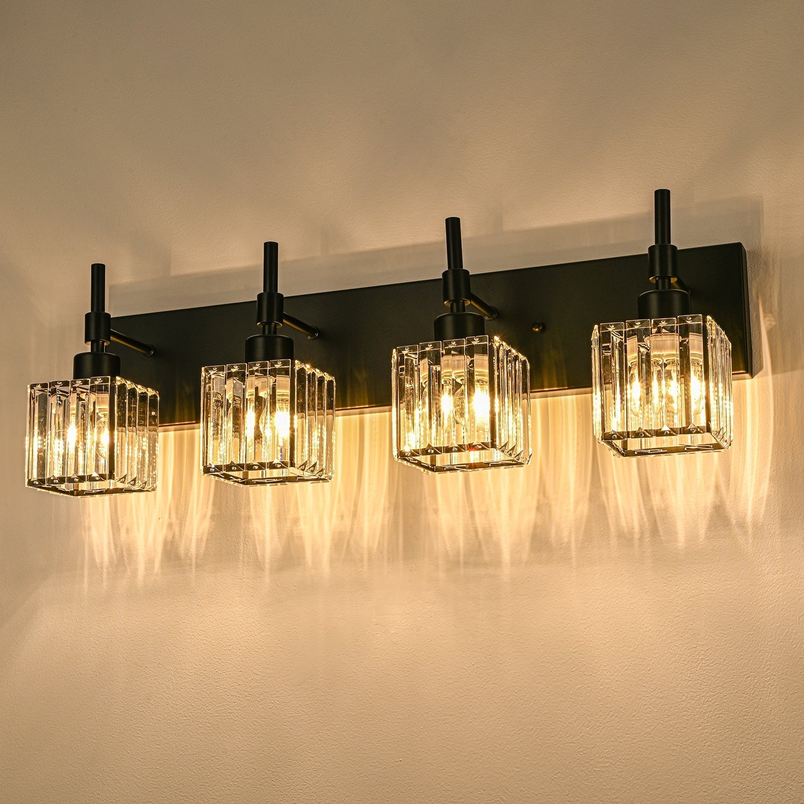 Ora Modern Dimmable Crystal Bathroom Light Fixtures Over Mirror Glam Vanity Lights