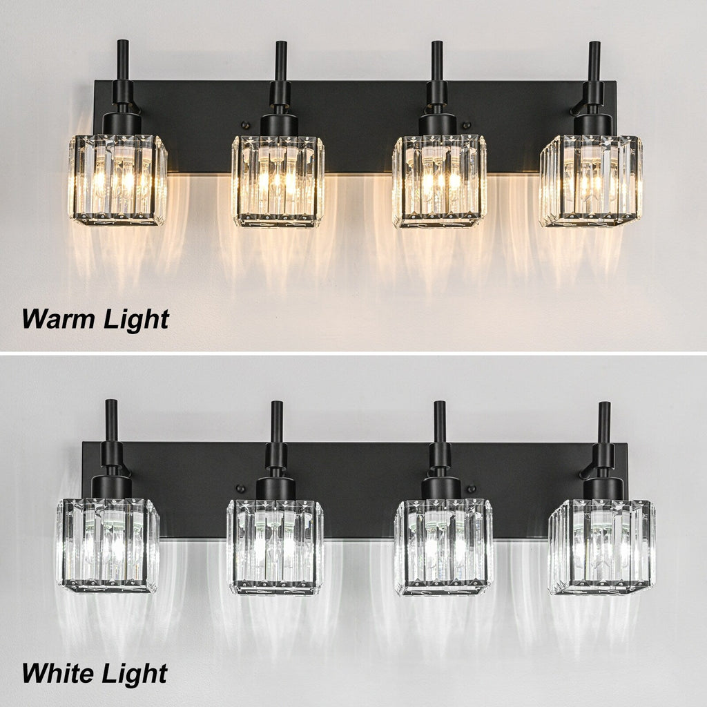 Ora Modern Dimmable Crystal Bathroom Light Fixtures Over Mirror Glam Vanity Lights