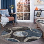 Orelsi Collection Abstract Geometric Circles Area Rug