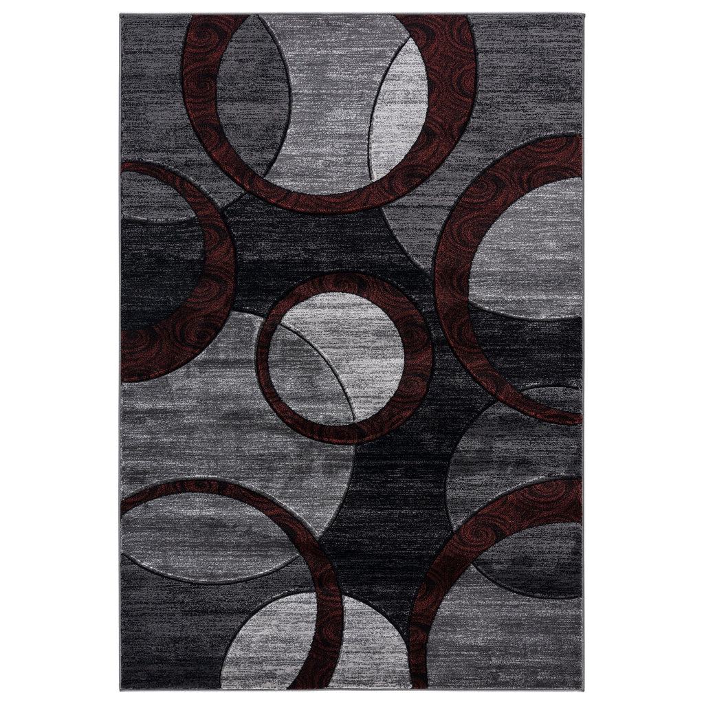 Orelsi Collection Abstract Geometric Circles Area Rug