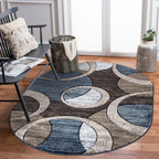 Orelsi Collection Abstract Geometric Circles Area Rug
