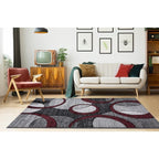 Orelsi Collection Abstract Geometric Circles Area Rug