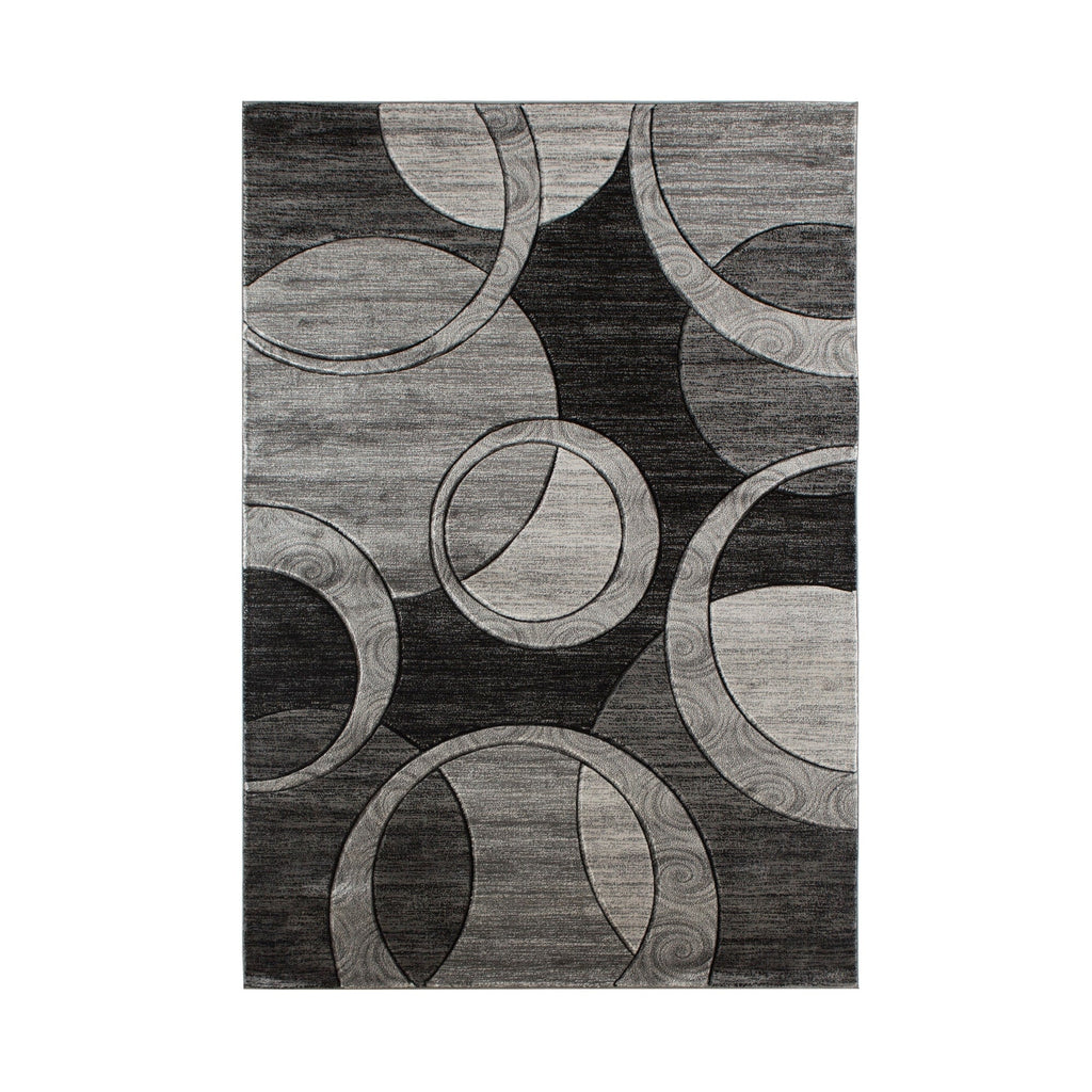 Orelsi Collection Abstract Geometric Circles Area Rug