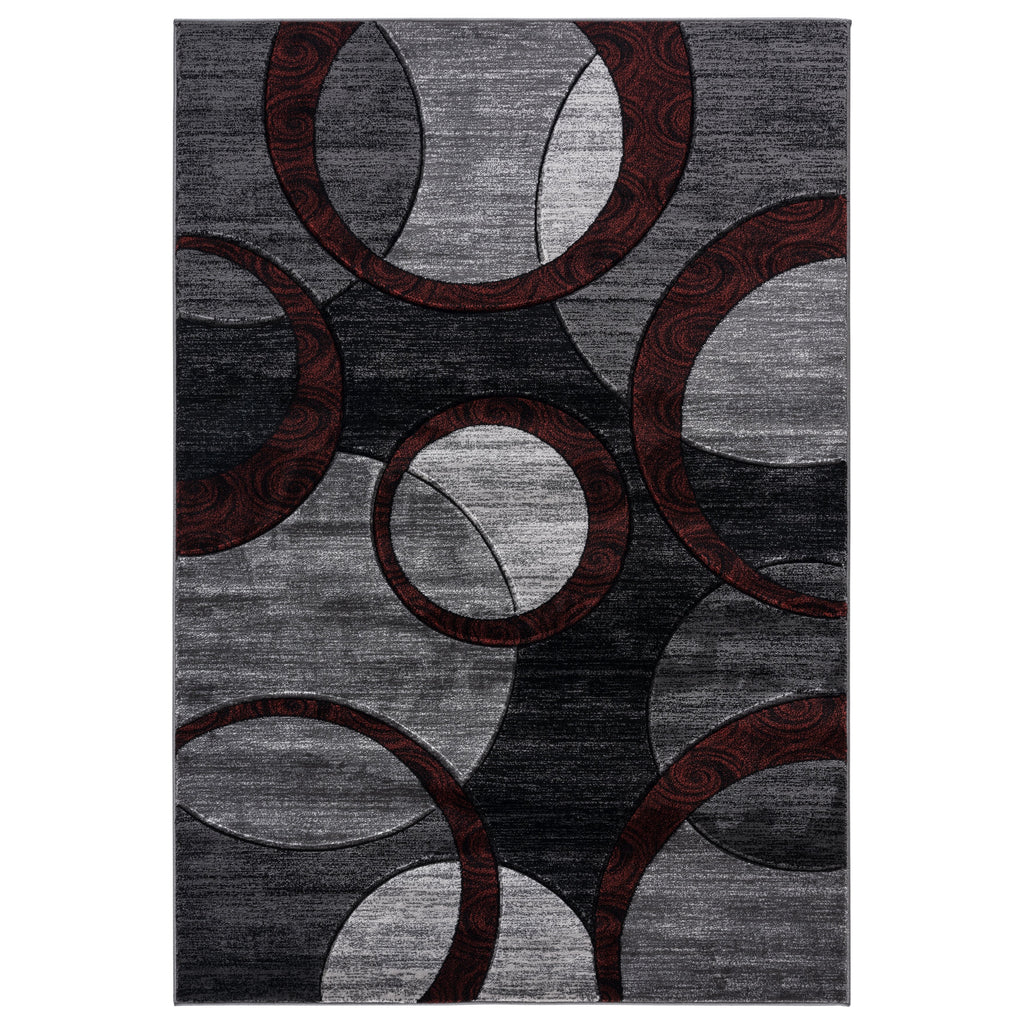Orelsi Collection Abstract Geometric Circles Area Rug