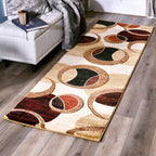 Orelsi Collection Abstract Geometric Circles Area Rug
