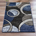 Orelsi Collection Abstract Geometric Circles Area Rug