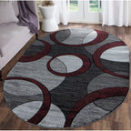Orelsi Collection Abstract Geometric Circles Area Rug