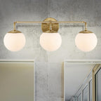 Globe Metal/Frosted Glass Modern LED Vanity, by JONATHAN Y
