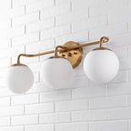 Globe Metal/Frosted Glass Modern LED Vanity, by JONATHAN Y