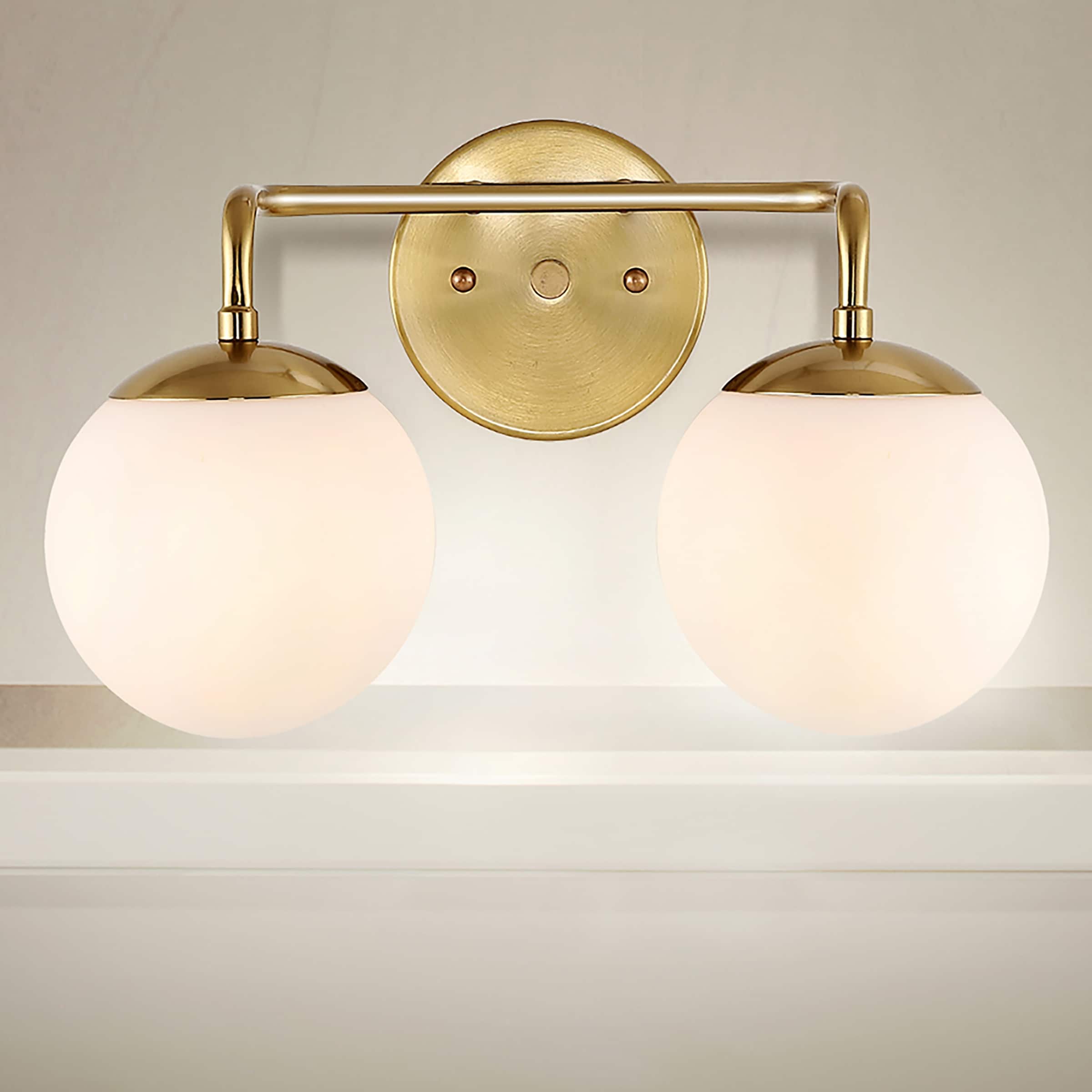 Globe Metal/Frosted Glass Modern LED Vanity, by JONATHAN Y