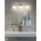 Globe Metal/Frosted Glass Modern LED Vanity, by JONATHAN Y