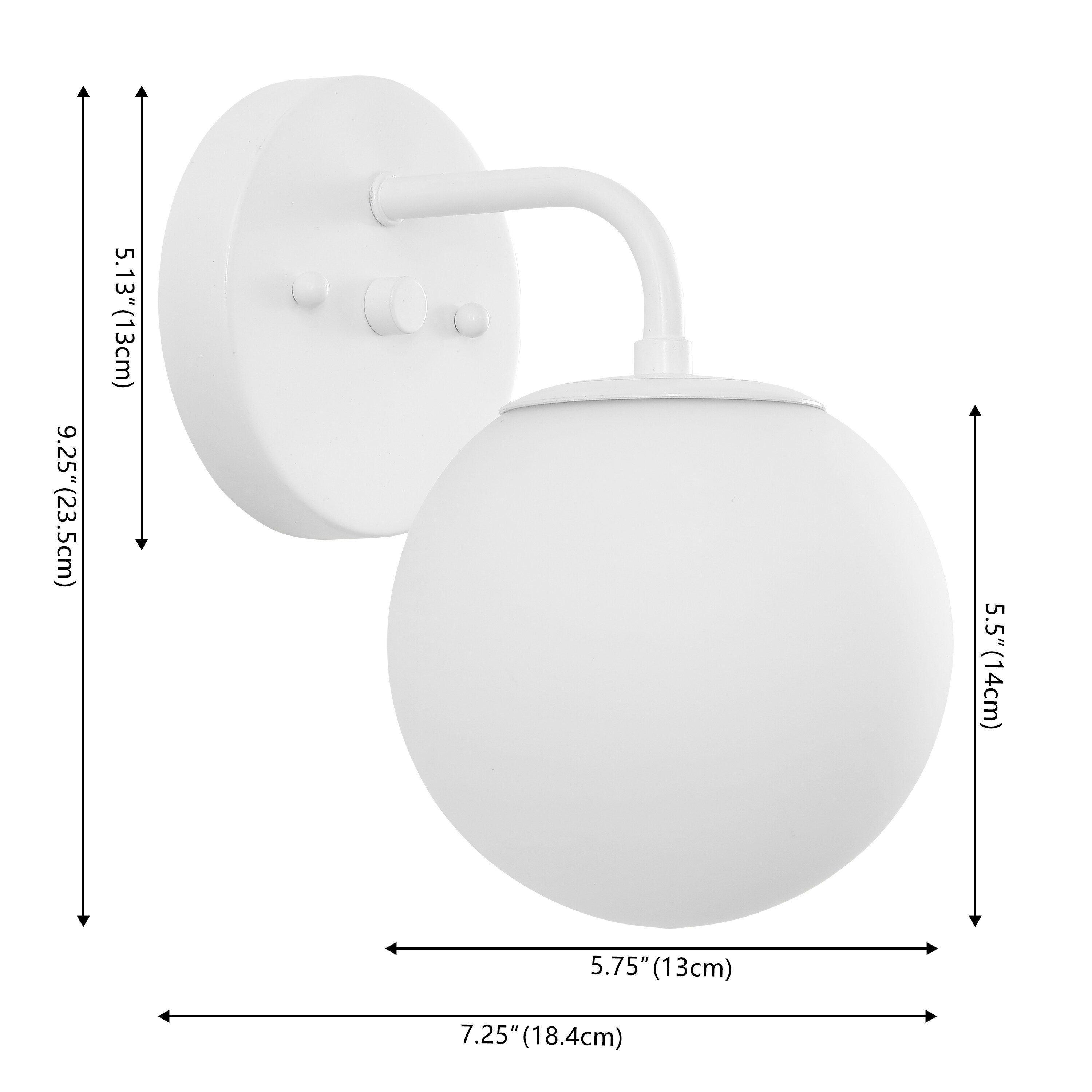 Globe Metal/Frosted Glass Modern LED Vanity, by JONATHAN Y