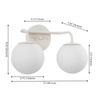 Globe Metal/Frosted Glass Modern LED Vanity, by JONATHAN Y