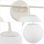 Globe Metal/Frosted Glass Modern LED Vanity, by JONATHAN Y