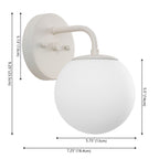Globe Metal/Frosted Glass Modern LED Vanity, by JONATHAN Y