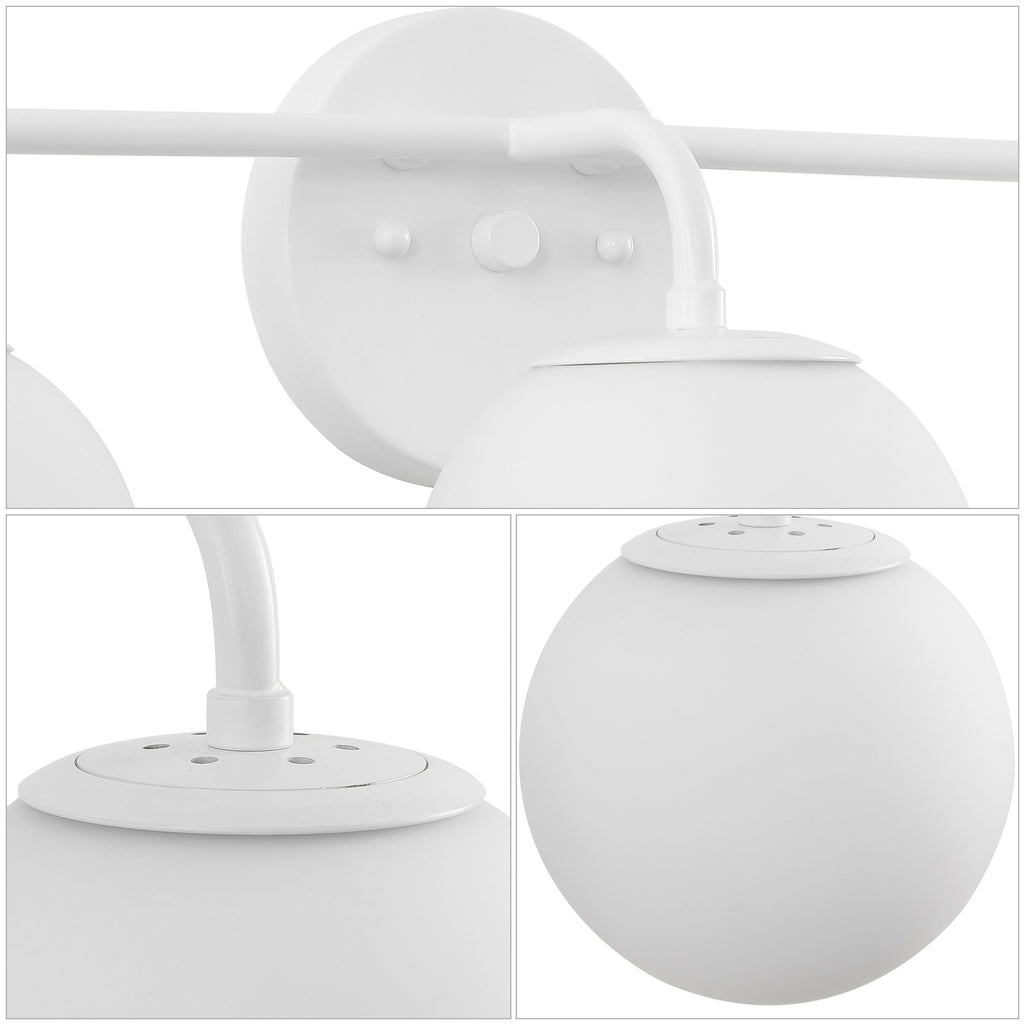 Globe Metal/Frosted Glass Modern LED Vanity, by JONATHAN Y