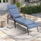 Outdoor Adjustable Patio Chaise Lounge Chair with Cushion Beach Poolside