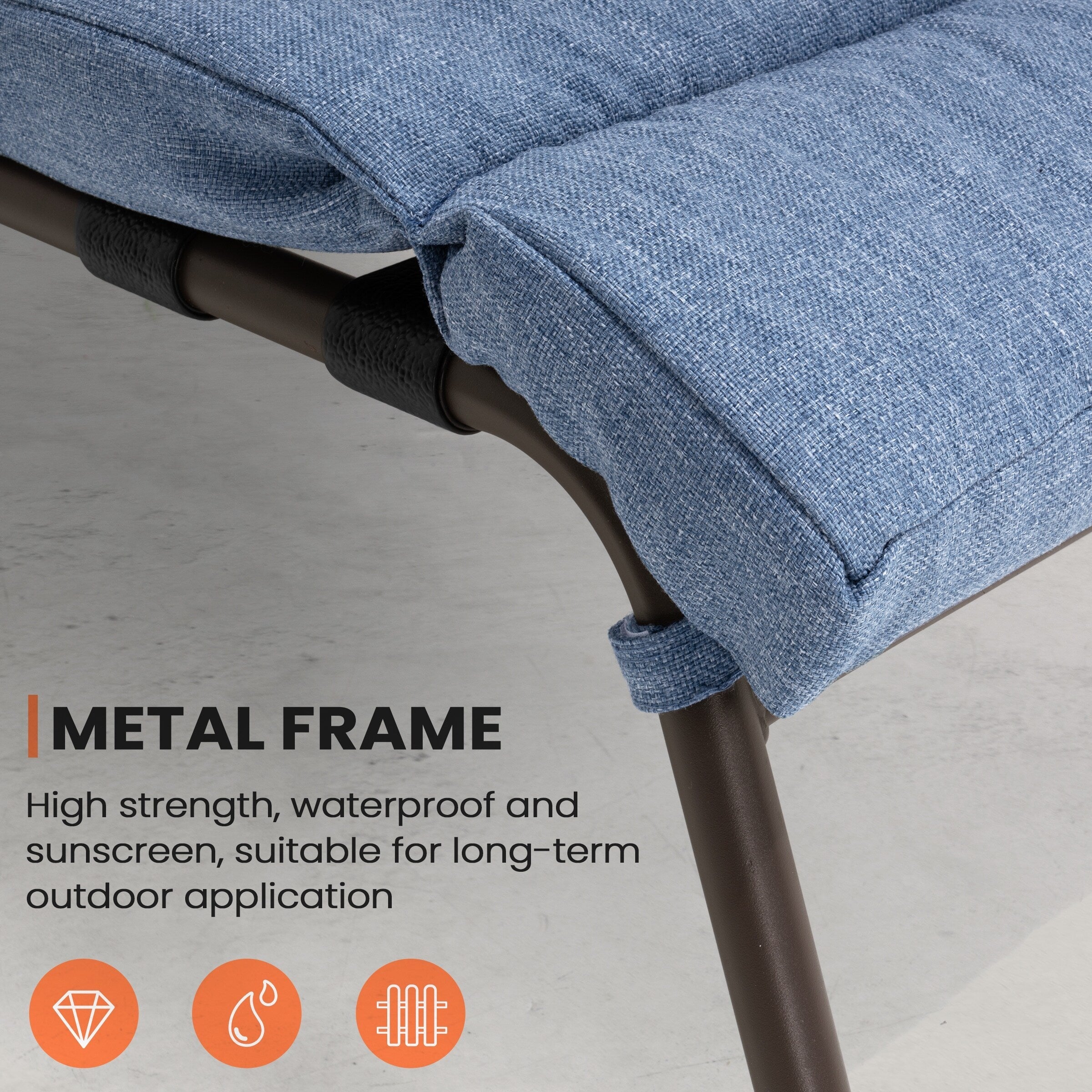 Outdoor Adjustable Patio Chaise Lounge Chair with Cushion Beach Poolside