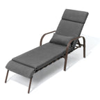 Outdoor Adjustable Patio Chaise Lounge Chair with Cushion Beach Poolside