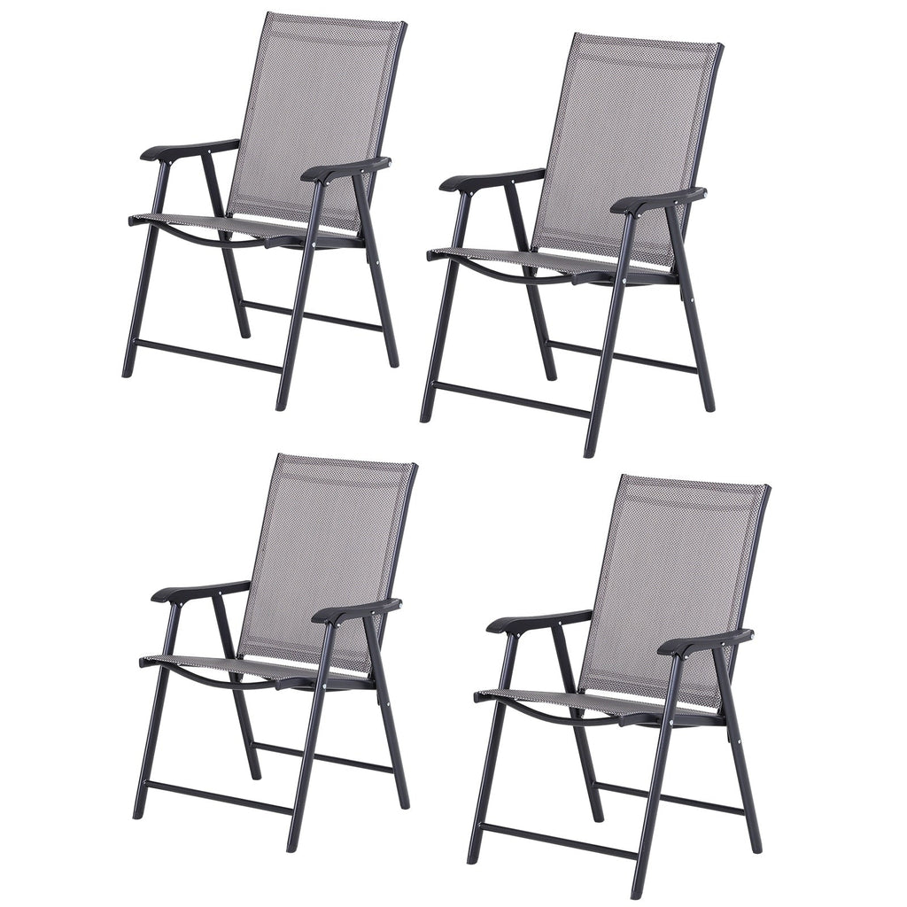 Outsunny 4-piece Folding Patio Chair Set with a Simple & Chic Design, Comfortable for the Deck, Garden, Yard & Travel
