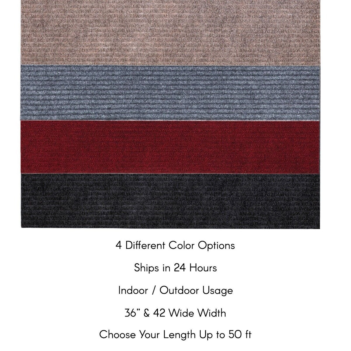 Outdoor/Indoor Custom Size Carpet Runner Rug 36'' wide x your choice of length with Non-Slip PVC Backing